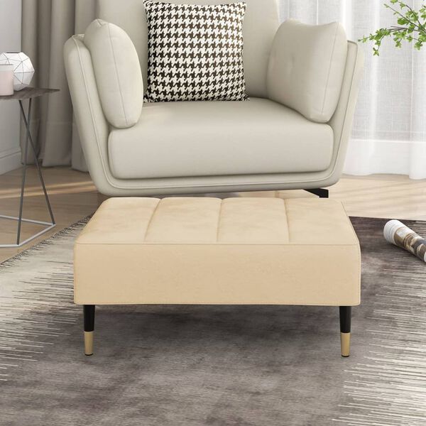 vidaXL Fu&szlig;hocker Creme 78x56x32 cm Samt