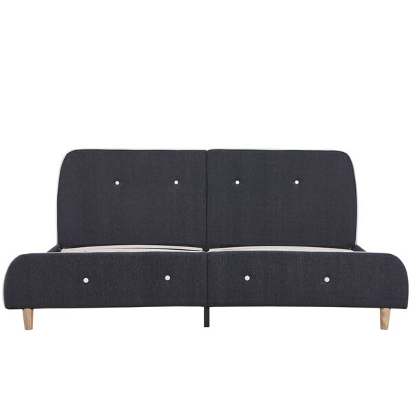 vidaXL Bettgestell Dunkelgrau Stoff 160 × 200 cm