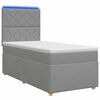vidaXL Boxspringbett mit Matratze Hellgrau 100 x 200 cm Stoff