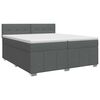 vidaXL Boxspringbett mit Matratze Dunkelgrau 200 x 200 cm Stoff