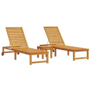 vidaXL Sonnenliege 3 pcs Braun Massivholz Akazie