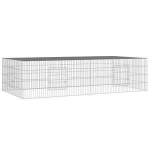 vidaXL Kaninchenk&auml;fig 2 Paneele 220x110x55 cm Verzinktes Eisen