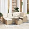 vidaXL Sofa Set mit Kissen 7 pcs Beige Poly Rattan