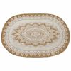 vidaXL Bereichsteppiche Floral Natur mit wei&szlig;em Druck 122 x 183 cm