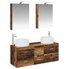 vidaXL Badezimmerm&ouml;bel-Set 5 stk. Altholz Ingenieurholz und Glas