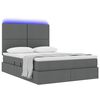 vidaXL Bett mit Stauraum und LED Dunkelgrau 140 x 190 cm Polyester