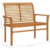 vidaXL Gartenbank mit Anthrazit Auflage 112 cm Massivholz Teak