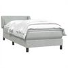 vidaXL Boxspringbett mit Matratze Hellgrau 80x220 cm Samt
