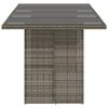 vidaXL Gartentisch mit Glasplatte Grau 190x80x75 cm Poly Rattan