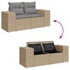 vidaXL 6-tlg. Garten-Sofagarnitur mit Kissen Beige Poly Rattan