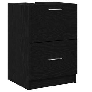 vidaXL Badezimmerschrank mit Tür Schwarz Eichen-Optik 40 x 37 x 59 cm