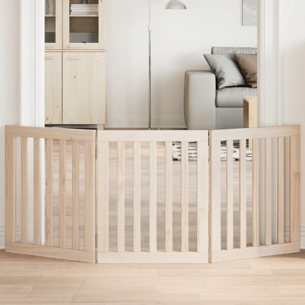 vidaXL Hundegitter Faltbar 3 Paneele 150 cm Pappelholz