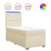 vidaXL Boxspringbett mit Matratze Creme 100x200 cm Stoff