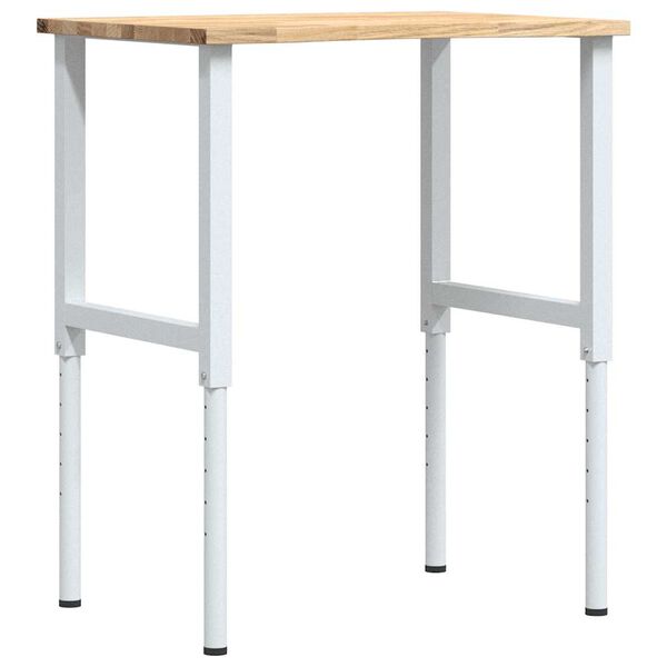 vidaXL Werkbank 80x60x(71,5-98) cm Massivholz Eiche