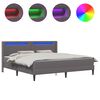 vidaXL Bettgestell mit Matratze Grau 200 x 200 cm Kunstleder