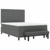 vidaXL Boxspringbett mit Matratze Dunkelgrau 160 x 200 cm Stoff