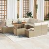 vidaXL Garten Essgruppe mit Kissen mit Kissen 9 pcs Beige und Creme