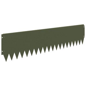 vidaXL Raseneinfassung 20 pcs 103 x 25 cm Stahl Olivgr&uuml;n