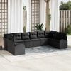 vidaXL Gartensofa-set mit Kissen 10 pcs Schwarz Poly-Rattan