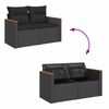 vidaXL 8-tlg. Garten-Sofagarnitur mit Kissen Schwarz Poly Rattan