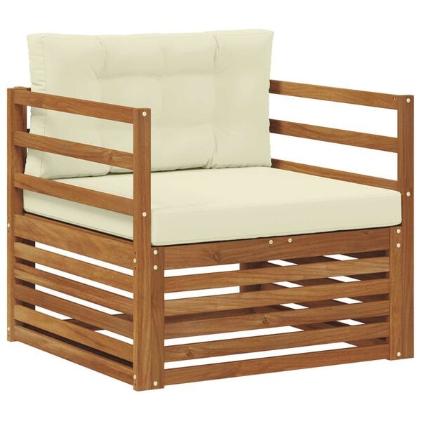vidaXL Outdoor-Sofagarnitur Massives Akazienholz und Polyester Natur