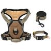 vidaXL Hundegeschirr mit Leine & Halsband Verstellbar Braun S
