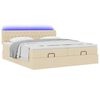 vidaXL Ottoman-Bett mit Matratzen & LEDs Creme 180x200 cm Stoff