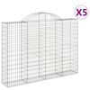 vidaXL Gabionen mit Hochbogen 5 Stk. 200x30x140/160cm Verzinktes Eisen