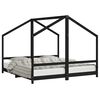 vidaXL Kinderbett Schwarz 2x(90x190) cm Massivholz Kiefer