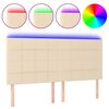 vidaXL LED Kopfteil Creme 200x5x118/128 cm Stoff