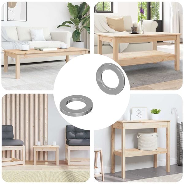 vidaXL Unterlegscheiben 2 pcs Silber 10 x 10 x 1,2 mm Stahl