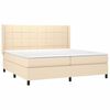 vidaXL Boxspringbett mit Matratze & LED Creme 200x200 cm Stoff
