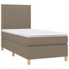 vidaXL Boxspringbett mit Matratze & LED Taupe 90x190 cm Stoff