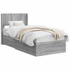 vidaXL Bettgestell mit Stauraum und Kopfteil Grau Sonoma 90 x 190 cm