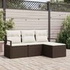 vidaXL Sofa Set 4 pcs Braun Poly-Rattan