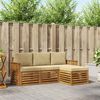 vidaXL Outdoor-Sofagarnitur 4 pcs Natur und Beige Massivholz Akazie