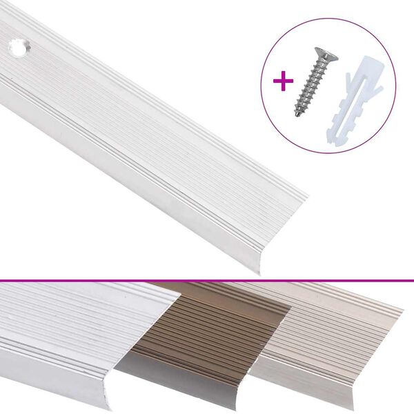 vidaXL Treppenkantenprofile in L-Form 15 Stk. Aluminium 100 cm Silbern