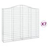 vidaXL Gabionen mit Hochbogen 7 Stk. 200x30x160/180cm Verzinktes Eisen