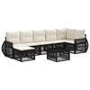 vidaXL Gartensofa-set 8 Stk. Schwarz und Cremewei&szlig; Poly-Rattan