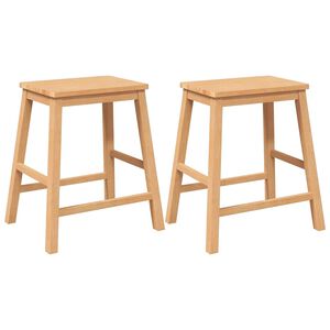 vidaXL Barst&uuml;hle 2 Stk. Massivholz Gummibaum