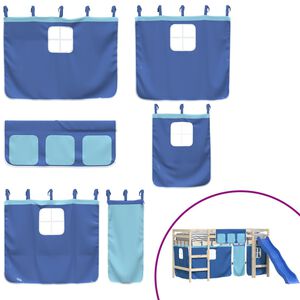 vidaXL Vorh&auml;nge f&uuml;r Hochbett Blau Polyester