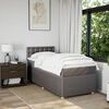 vidaXL Boxspringbett mit Matratze Taupe 100x200 cm Stoff