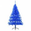 vidaXL K&uuml;nstlicher Halb-Weihnachtsbaum mit St&auml;nder Blau 120 cm PVC