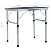 vidaXL Klappbarer Campingtisch Grau Aluminium 60x45 cm