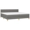vidaXL Boxspringbett mit Matratze & LED Dunkelgrau 200x200 cm Stoff