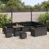 vidaXL Gartensofa-set 12 pcs Schwarz Poly-Rattan