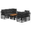 vidaXL Gartensofa-set 6 stk. Schwarz und Dunkelgrau 100 x 55 x 73 cm