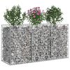 vidaXL Gabionen Hochbeet Silber 150 x 50 x 80 cm Verzinkter Stahl