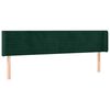 vidaXL Kopfteil mit Ohren Dunkelgr&uuml;n 203x16x78/88 cm Samt