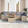 vidaXL Garten-Sofa-Set mit Speicher 7 pcs Beige Poly Rattan